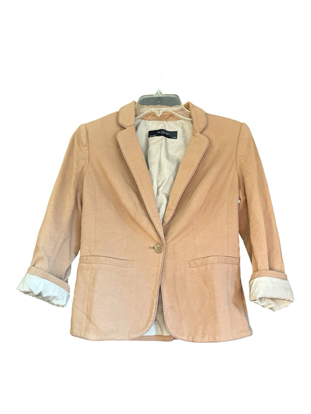 The Limited Tan Boyfriend Blazer Camel Neutral Workwear Solid Pocket Size XS